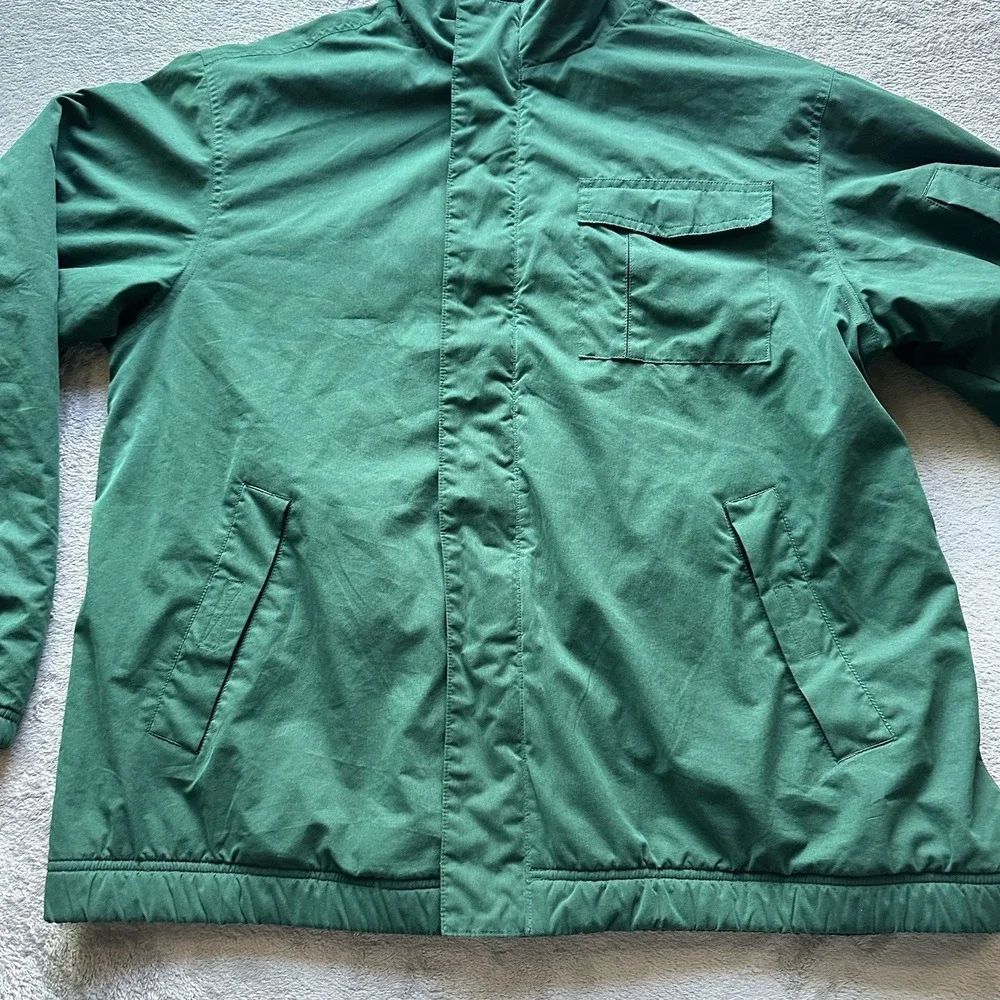 VTG Chaps Ralph Lauren Men's Green Fleece Lined Windbreaker Jacket M 90s Y2K‎